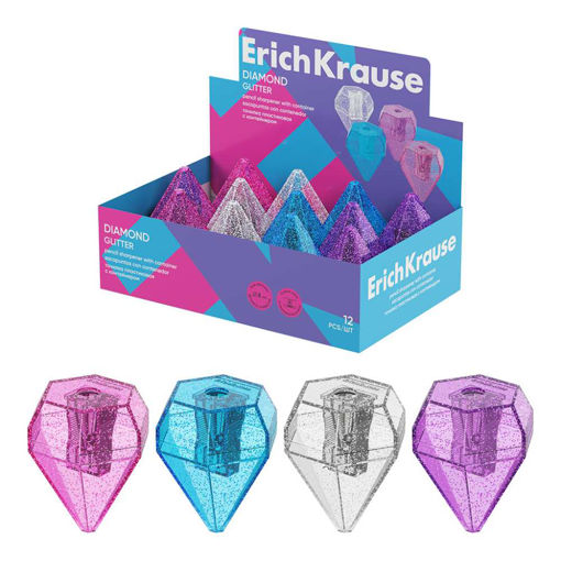 Picture of EK GLITTER DIAMOND PLASTIC SHARPENER WITH CONTAINER
